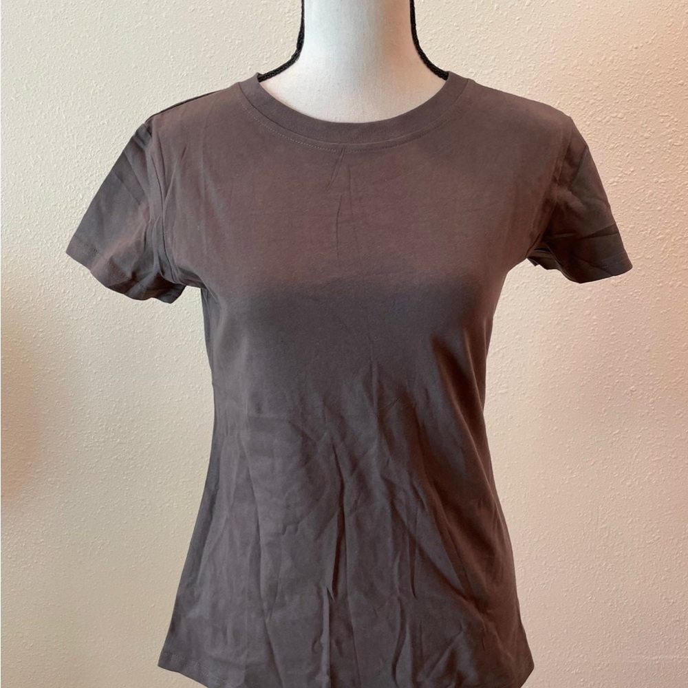 SHEIN Vintage 80s Top Active Short Sleeve Grey Gray Shirt